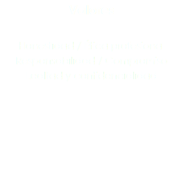 Valores Honestidad / Ética profesional Responsabilidad / Compromiso Lealtad y confidencialidad